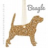 Beagle (Gold) Glitter Hanging Decoration